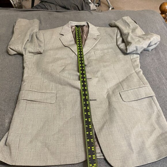 Jos. A. Bank Blazer Jacket Size 43L Signature Collection Wool Silk Gray Mitchell - Picture 6 of 13